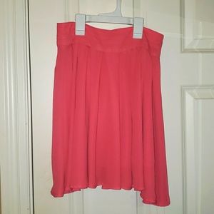 Pink Flowy High Waisted Skirt